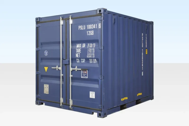 Conteneur maritime de 10 pieds x 8 pieds (un seul voyage) bleu (RAL 5013). - Image 2