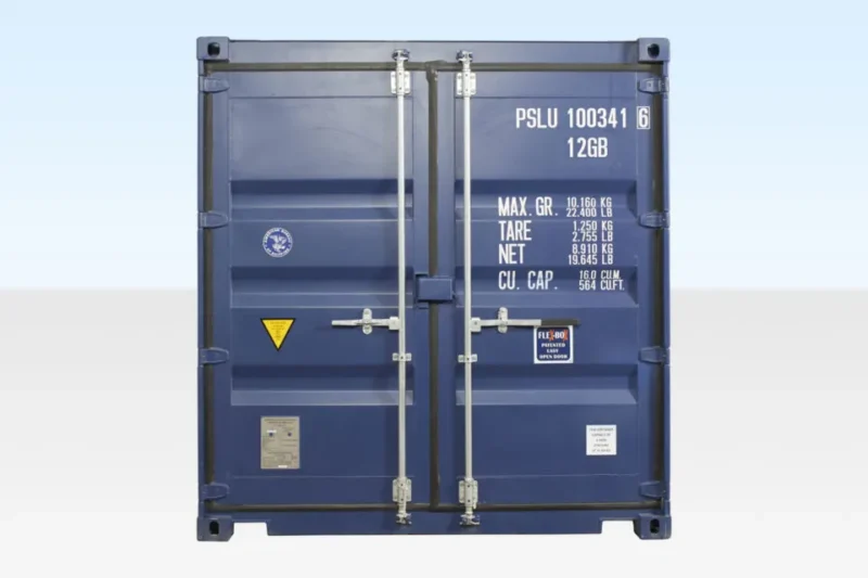 Conteneur maritime de 10 pieds x 8 pieds (un seul voyage) bleu (RAL 5013). - Image 4