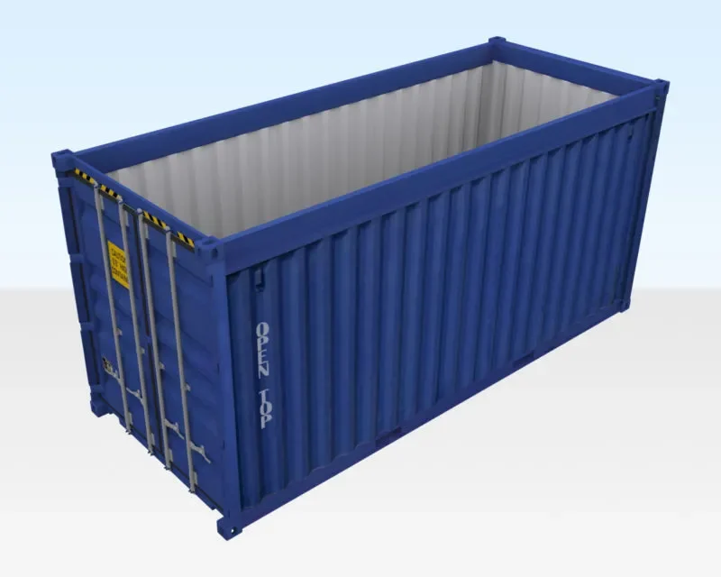 Conteneur maritime d'occasion de 40 pieds x 8 pieds - Open-Top.